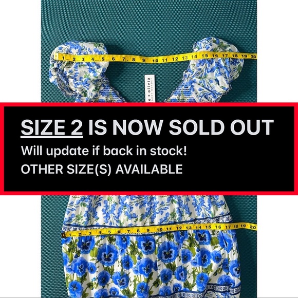 Alice + Olivia Rosalyn Floral Puff Sleeve Blue Maxi Dress - Picture 10 of 16